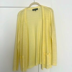 Jones New York - soft lemon yellow long cardigan